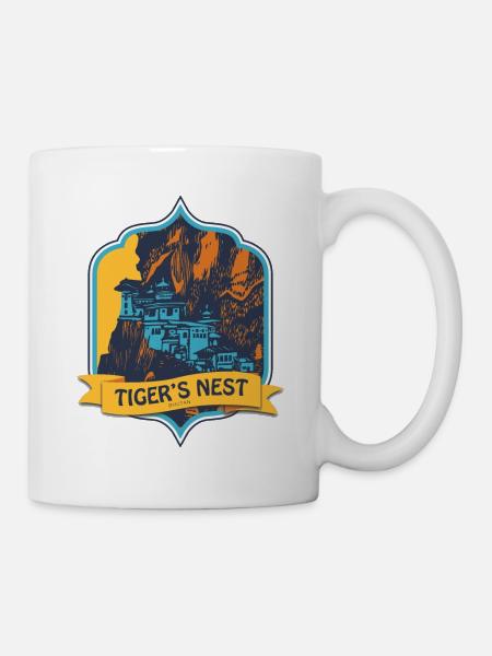 Tiger’s Nest, Bhutan - Tasse - Weiß