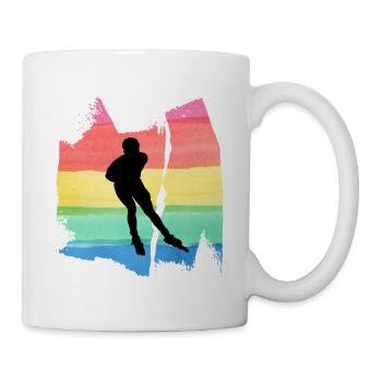 Patins à roulettes alignées T-shirt Rollerblades - Mug blanc - blanc - Droite