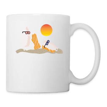Sushi im Sommer am Strand - Tasse - Weiß - Rechts