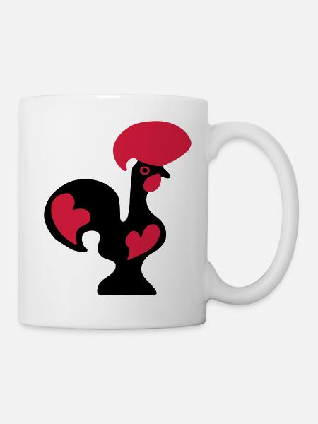 dessin portugais Coq de Barcelos portugal - Mug blanc - blanc