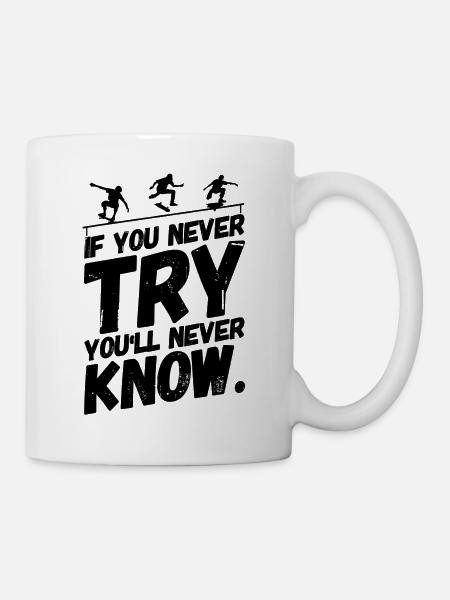 Skate Skater Skateboard Skaten Ausprobieren - Tasse - Weiß