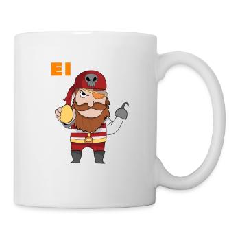 Piraten Ei Aye Kinder Ahoi Spaß Ostern Geschenk - Tasse - Weiß - Rechts