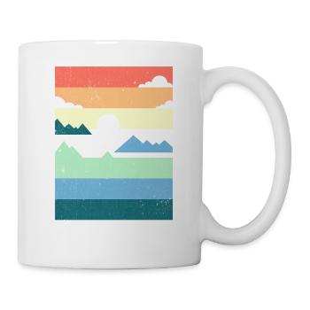 Vintage Mountain Landscape Shirt Nature géométrique - Mug blanc - blanc - Droite