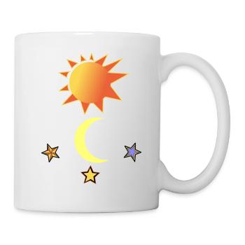 Sonne Mond und Sterne - Tasse - Weiß - Rechts
