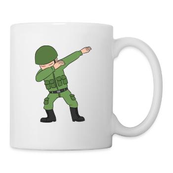 Dabbing Soldat mit Helm und Uniform - Tasse - Weiß - Rechts