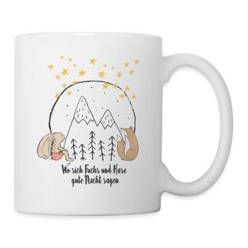 Fuchs und Hase | Gute Nacht - Tasse - Weiß - Rechts