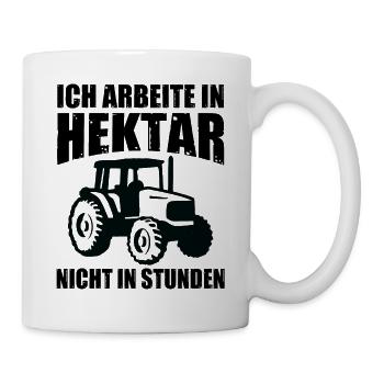 Witziges Landwirt Bauer Traktor Spruch Geschenk - Tasse - Weiß - Rechts
