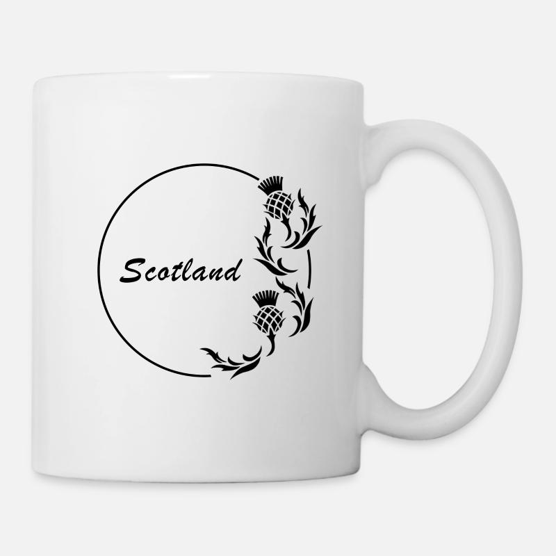 Chardon écosse national fleur cercle écosse - Mug blanc - blanc