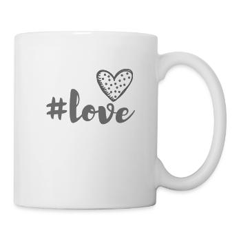 #Love, beautiful motive for the love u. to love - Mug - white - Right