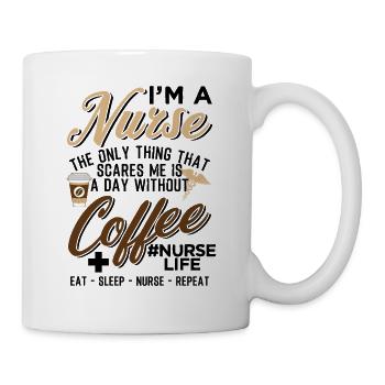 Idée de cadeau d'infirmière pour une journée drôle sans café - Mug blanc - blanc - Droite
