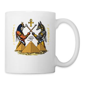 Dieux égyptiens Anubis Horus Ancient Pyramids Ankh - Mug blanc - blanc - Droite