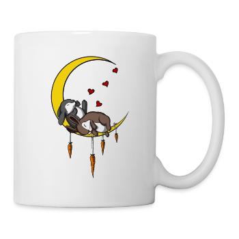 Cute Rabbits On The Moon - Mug - white - Right