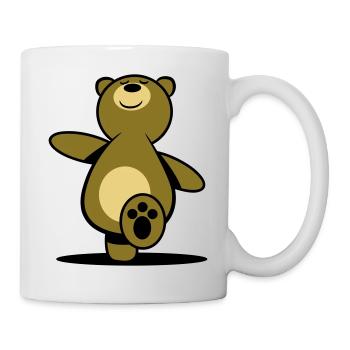Teddybär wandern gehen - Tasse - Weiß - Rechts