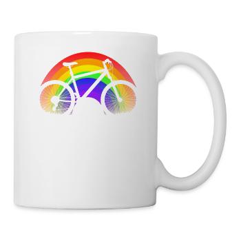Mountain bike rainbow rainbow colors - Mug - white - Right