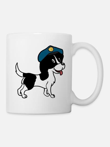 Hund Polizeihund Hunde Wachhund Haustiere Polizei - Tasse - Weiß