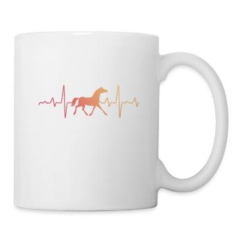Pferd Herz EKG Herzschlag - Tasse - Weiß - Rechts