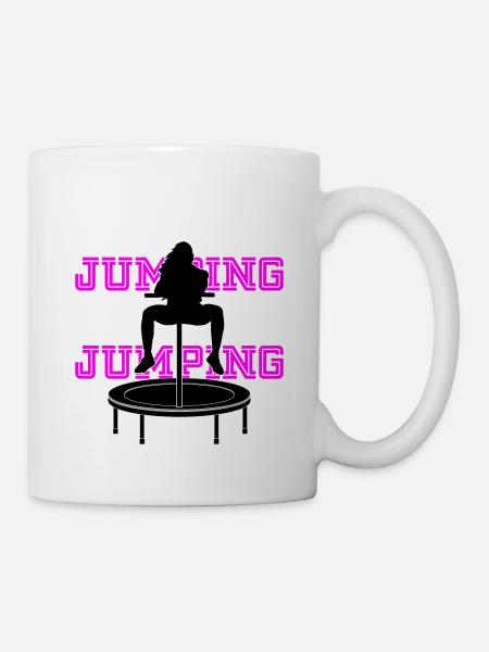 Jumping Trampolin Fitness Workout Trendsport - Tasse - Weiß