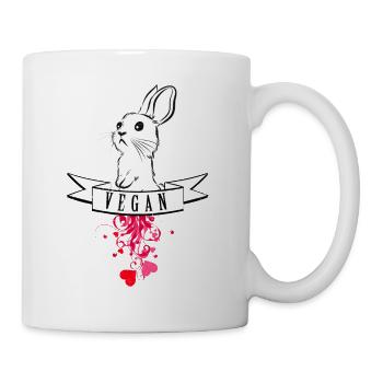 Vegan Bunny Rabbit Hase Kaninchen Vegetarier - Tasse - Weiß - Rechts
