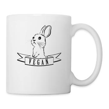 Vegan Bunny Rabbit Hase Kaninchen Vegetarier - Tasse - Weiß - Rechts