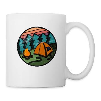ZELTEN CAMPING BERGE LAGERFEUER ZELT GESCHENK - Tasse - Weiß - Rechts