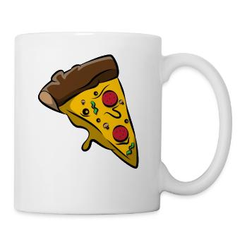 Pizza Pizzer Pizzeria Italien Salami Käse Geschenk - Tasse - Weiß - Rechts