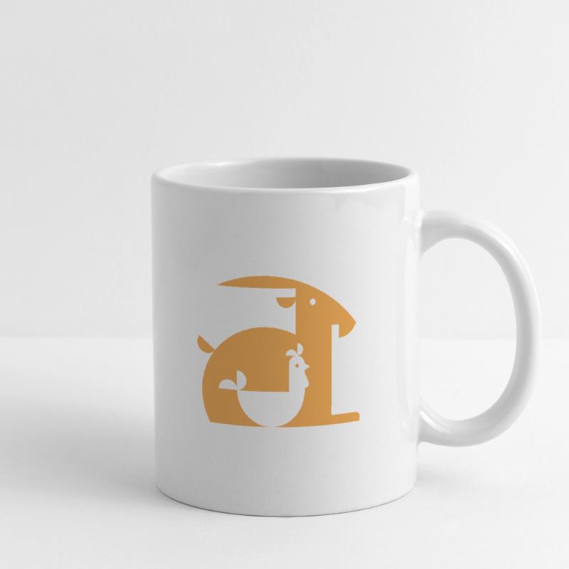 Ziege oder Hahn Illusion Optik Täuschung Geschenk Tasse