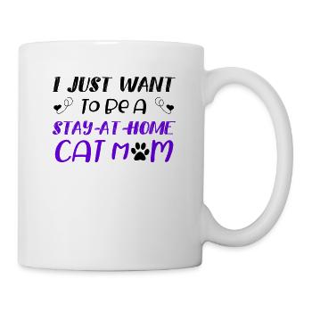 Cat Mom Quote Saying Stay At Home Love Feline - Mug - white - Right
