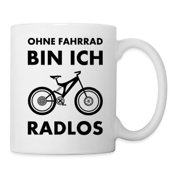 Without a bike I am Radlos mountain bike - Mug - white - Right
