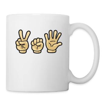 How adults rules stone scissors paper - Mug - white - Right