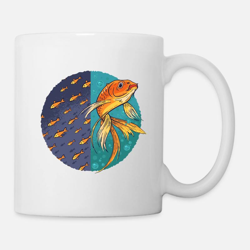 Poisson rouge et poisson - Mug blanc - blanc