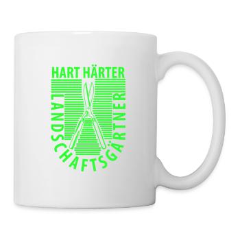Landschaftsgärtner Gärtner Hart Härter Geschenk - Tasse - Weiß - Rechts