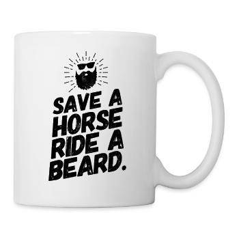 Beard Bearded Beard Funny Sayings Riding - Mug - white - Right