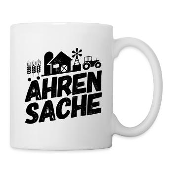 Landwirt Bauer Landwirtschaft Sprüche Ähre - Tasse - Weiß - Rechts