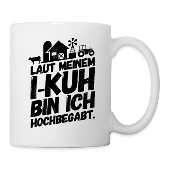 Landwirt Bauer Landwirtschaft Sprüche IQ - Tasse - Weiß - Rechts
