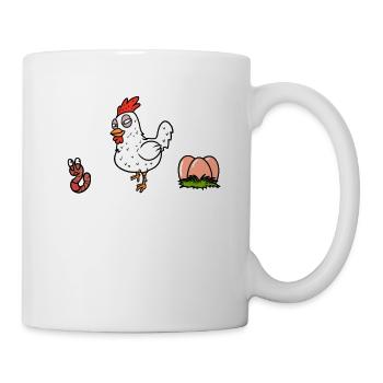 Drôle de poulet de poulet ver de l’entrée put cadeau - Mug blanc - blanc - Droite
