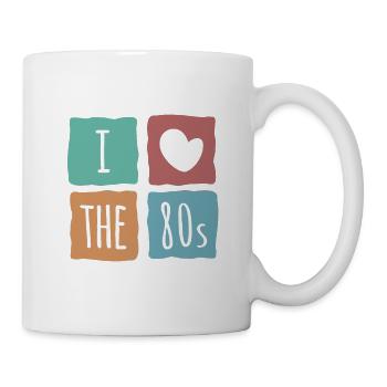 I Love The 80's Eighties Heart Retro Vintage - Mug - white - Right