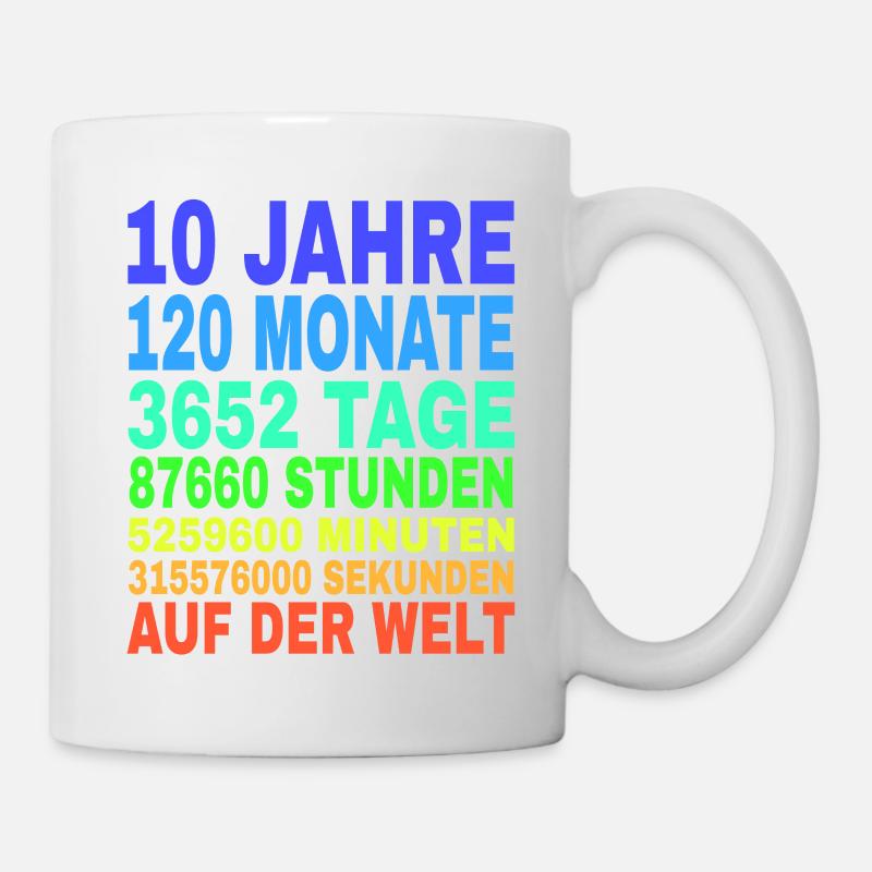 10 Jahre Alt 10. Geburtstag Geschenk Mädchen Junge - Tasse - Weiß