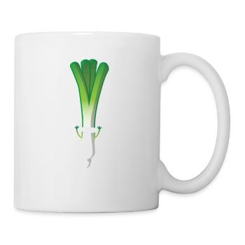 Leek Leek stick Spring onion Leek - Mug - white - Right