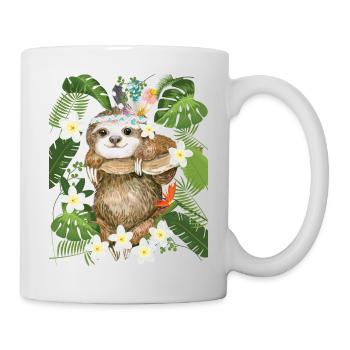 Hippie Sloth Jungle Frangipani Australia - Mug - white - Right