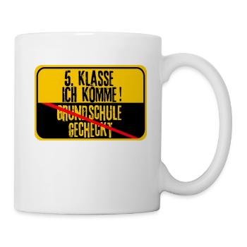 5. klasse ich komme Grundschule Abschluss Schule - Tasse - Weiß - Rechts