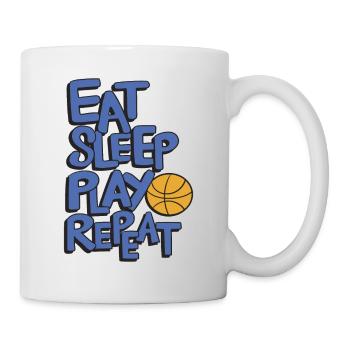 EAT SLEEP PLAY BASKETBALL REPEAT - Tasse - Weiß - Rechts