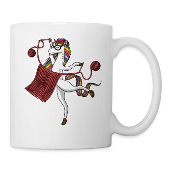 Fil à tricoter magique de la Licorne - Mug blanc - blanc - Droite