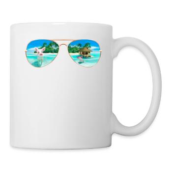 Bahamas Lunettes de soleil flottantes pour cochons - Mug blanc - blanc - Droite