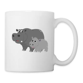 Hippo Nilpferd Design Personalisieren als Geschenk - Tasse - Weiß - Rechts