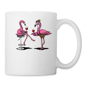 Lustige Flamingo-Vogel-Wein-trinkende Party - Tasse - Weiß - Rechts