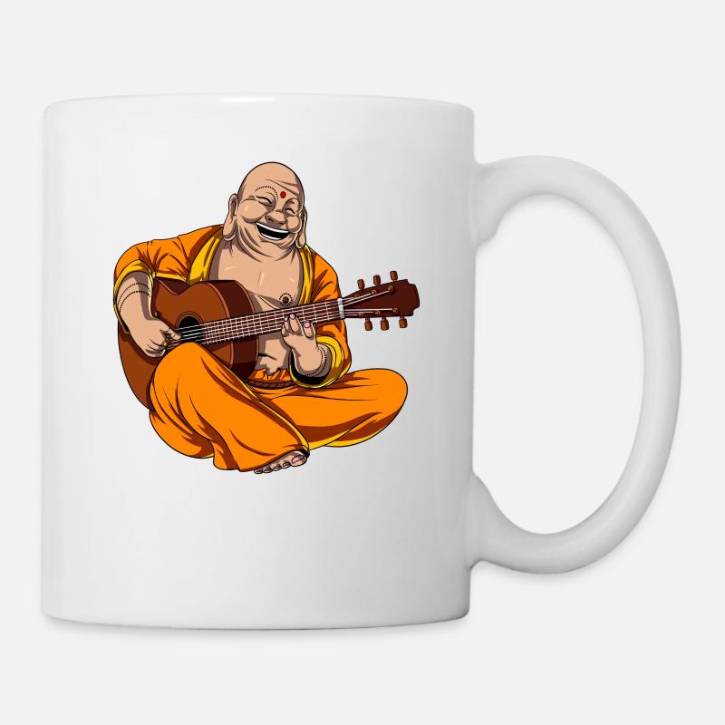 Buddha Playing Guitar Zen Yoga Meditation - Mug - white