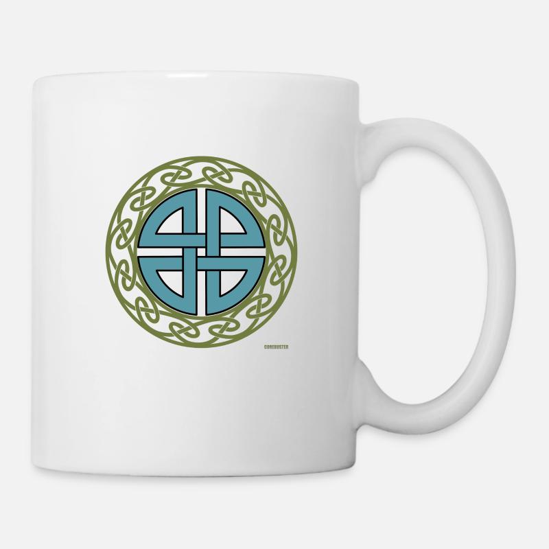 Celtic shield knot Thor protective symbol - Mug - white
