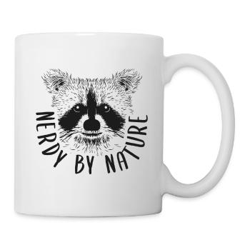 Nerdy by Nature Nerd Raccoon Cute Gift Read - Mug - white - Right