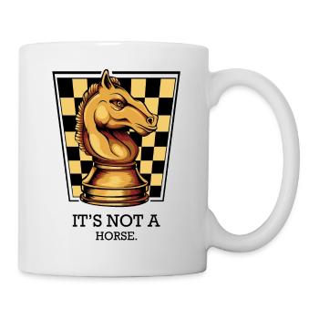 Schach Springer Pferd Lustige Sprüche GeschenkIdee - Tasse - Weiß - Rechts