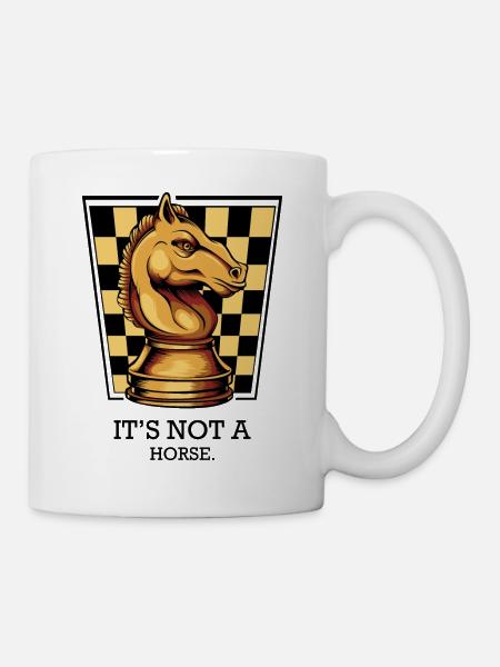 Schach Springer Pferd Lustige Sprüche GeschenkIdee - Tasse - Weiß